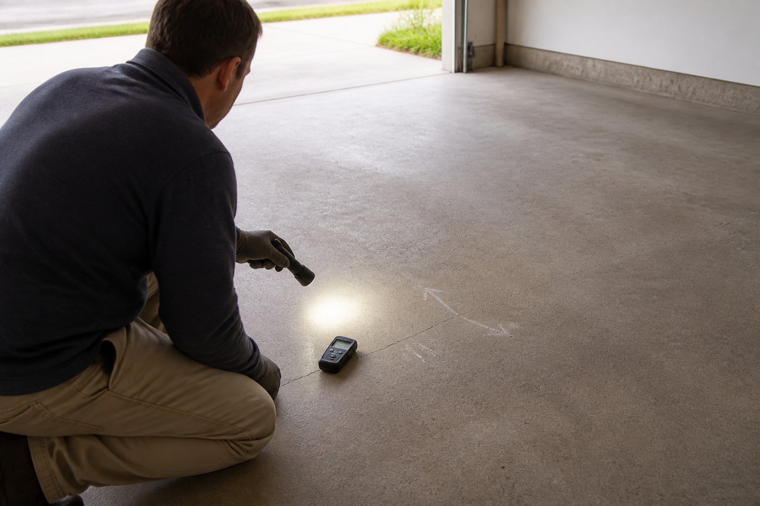Slab assessment during a garage site visit