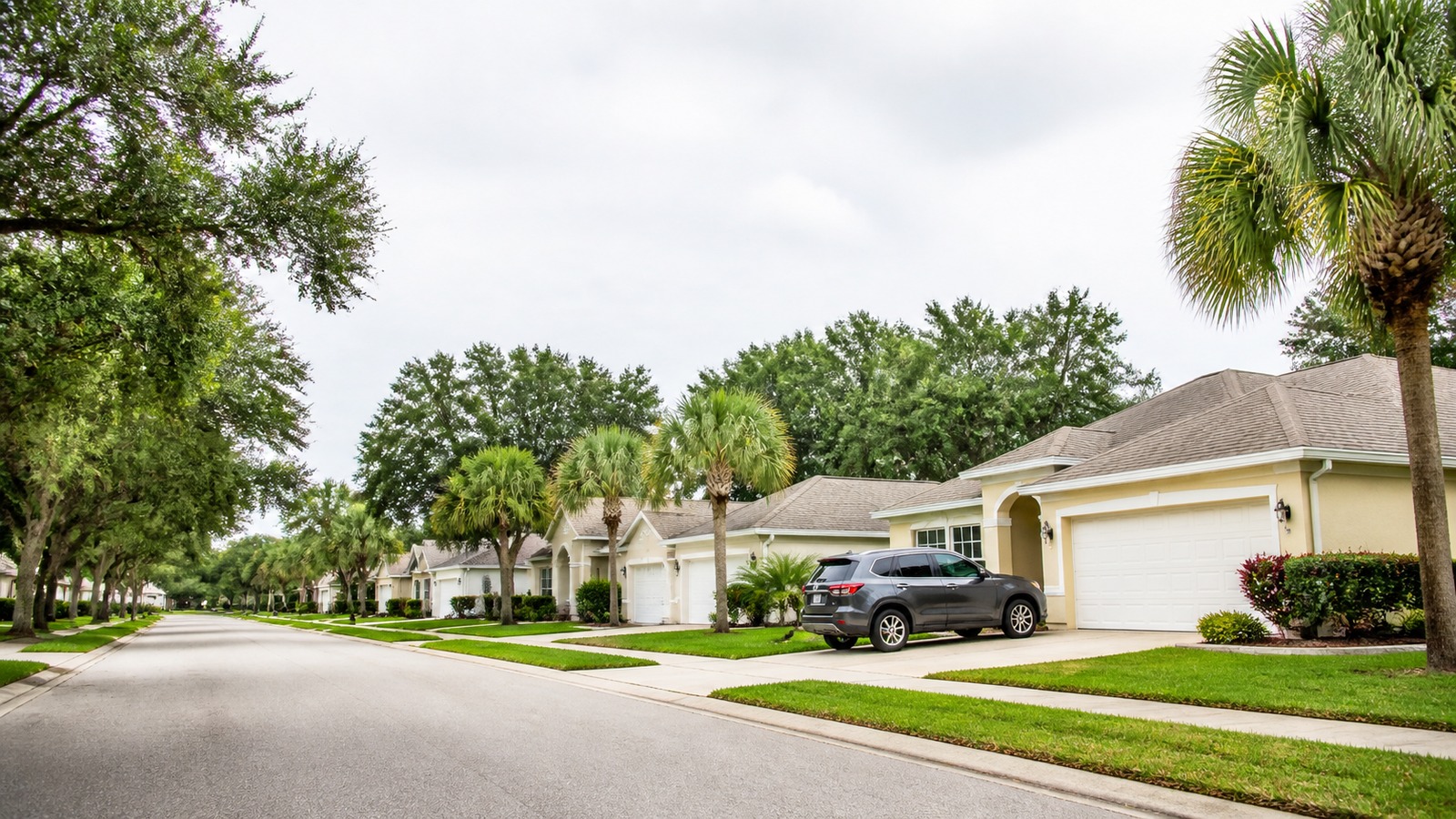 Residential street and garage context in a St. Petersburg neighborhood
